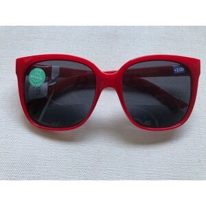 New Red Palisades Oversized Peepers Bifocal Sun Readers+ 2.00